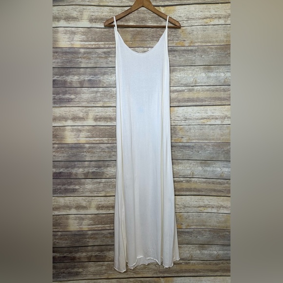 ZhenNymph M cream goddes deep back jersey maxi dress with tassel tie - Picture 1 of 8